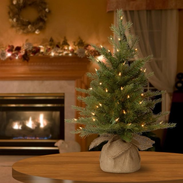 Prelit Artificial Mini Christmas Tree Includes Small Lights and
