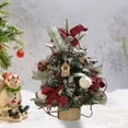 thumbnail image 1 of Pre-lit Artificial Mini Christmas Tree,Small Xmas Pine Tree with LED Lights & Ornaments,Tabletop Christmas Tree Battery Operated Green Xmas Tree for Tabletop(C), 1 of 9