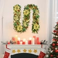 thumbnail image 1 of Pre-lit Christmas Garland with LED Lights Battery Operated, Holiday Decoration Stairs Wall Mantle Door Indoor Outdoor, Decorated with Red Flower, Balls, Berries, Snowy Pine, Christmas Decoration, 1 of 6