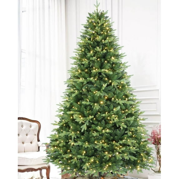 Pre-lit Christmas Tree 6Foot Premium Artificial Spruce Remote Control with 350 Warm White & Multi-Color Lights