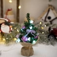thumbnail image 1 of Pre-lit Christmas Tree 7.9 Inch Tabletop Christmas Trees Miniature Pine Christmas Tree with Linen Base for Christmas Decorations, Home, Kitchen, 1 of 5