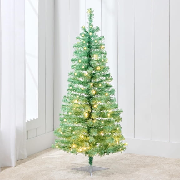Pre-lit Christmas Tree, Artificial Mini Tree Perfect for Kids, Apartments, Bedroom with Twinkling LED Lights