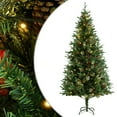 thumbnail image 1 of vidaXL Pre-lit Christmas Tree with Pine Cones Xmas Tree Green PVC with PE, 1 of 33