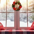 thumbnail image 1 of Pre-lit Christmas Wreath, Battery Operated Christmas Wreath Decorative Hanging Ornament, Artificial Door Wreath Clear LED Lights, 11.8", 1 of 8