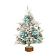thumbnail image 1 of Pre-lit Pre-Decorated Pine Artificial Christmas Tree, 1.47FT Artificial Hinged Xmas Tree with 818 Flocked Frosted Tips, 250 Lights, 58 Pine Cones & 58 Red Berries for Holiday Party Office Home, 1 of 9