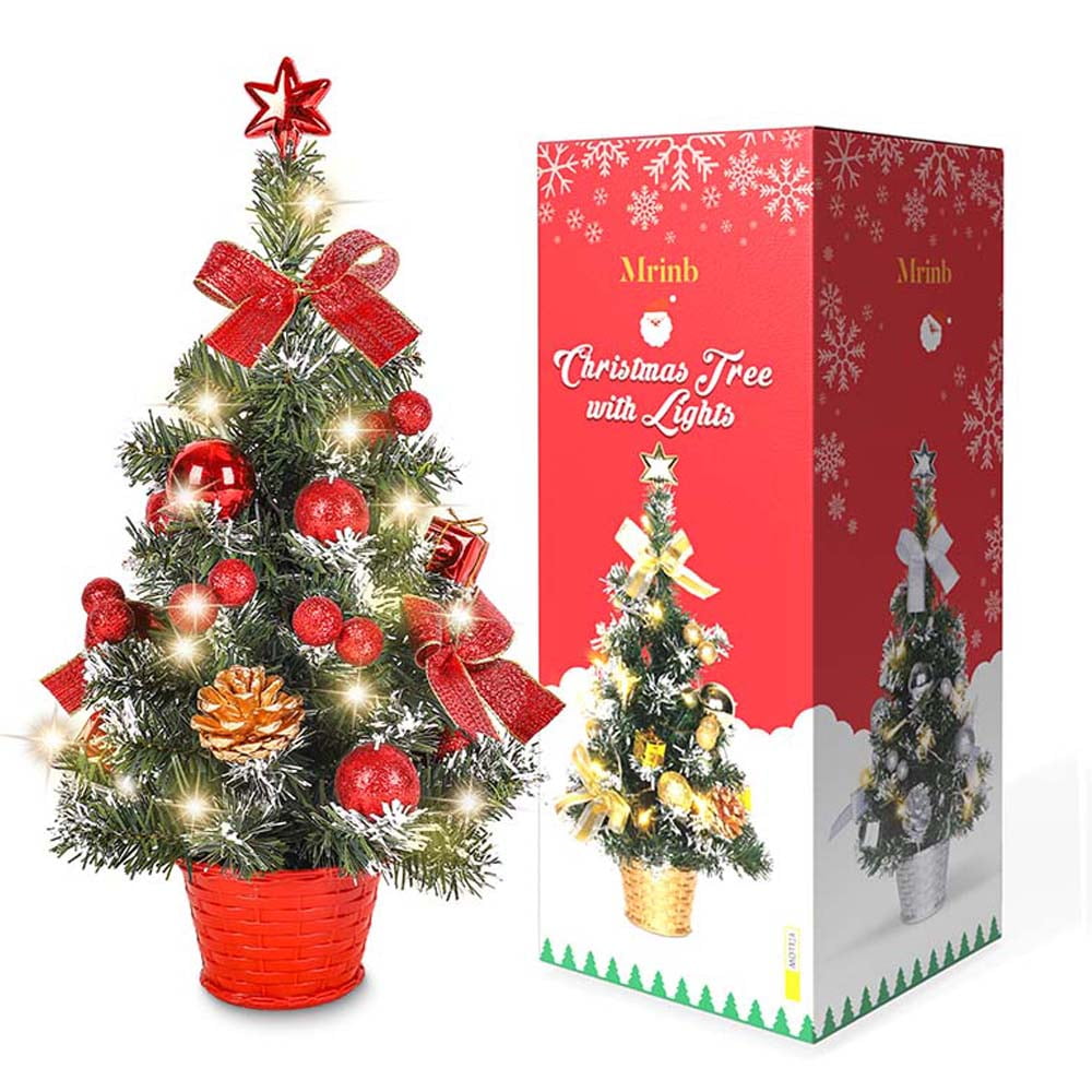 Prelit Tabletop Christmas Tree,Artificial Mini Green Christmas Tree