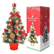 ZOELNIC LED Artificial Mini Christmas Tree Tabletop Desk Ornaments Xmas ...