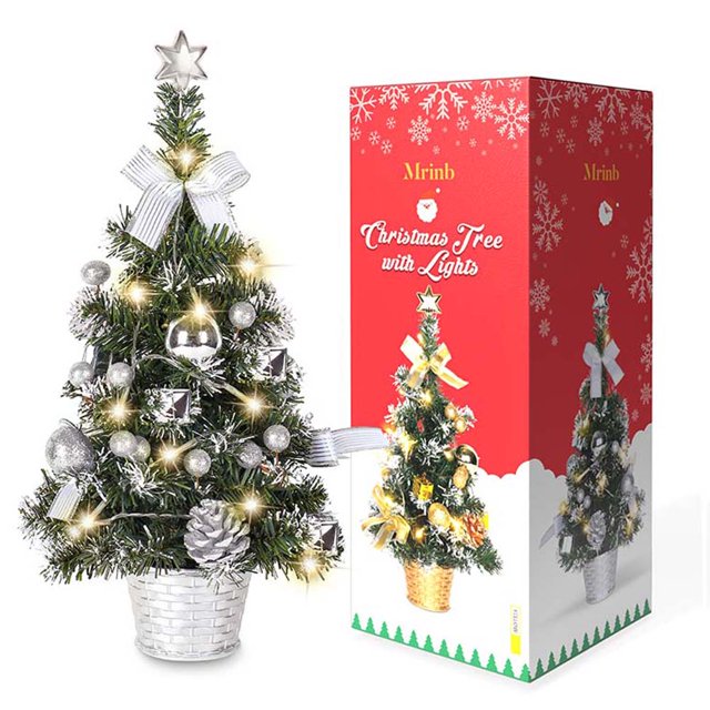 Prelit Tabletop Christmas Tree,Artificial Mini Green Christmas Tree