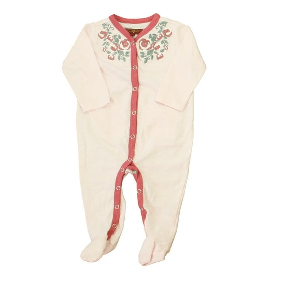 Pre-Owned 7 for all Mankind Girls Pink Floral Long Sleeve Outfit size: 3-6 Months (Good)