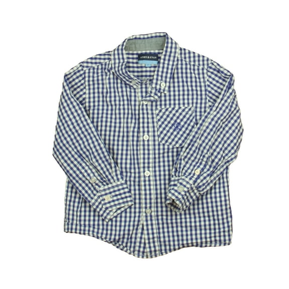 Pre-owned: Andy & Evan Boys Blue | White Button Down Long Sleeve size: 4T (Excellent)