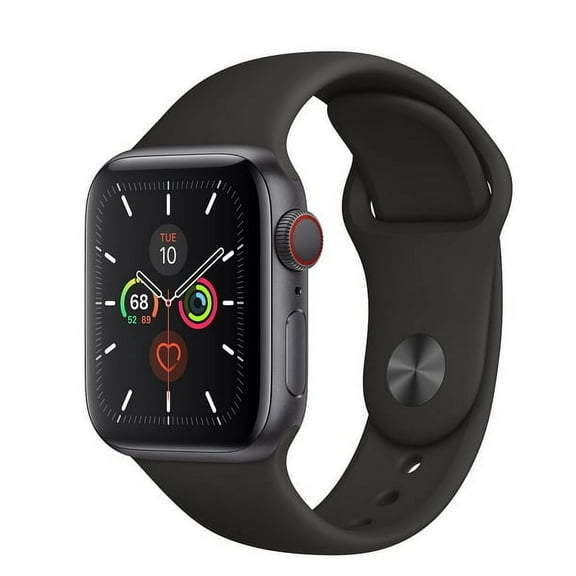 Pre-Owned Apple Watch Series 5 40mm gray face cellular with Black Sport Band (Scratch and Dent)
