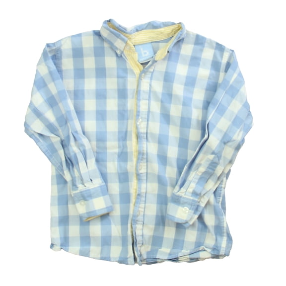 Pre-owned: Bella Bliss Boys Blue | White Button Down Long Sleeve size: 4T (Good)