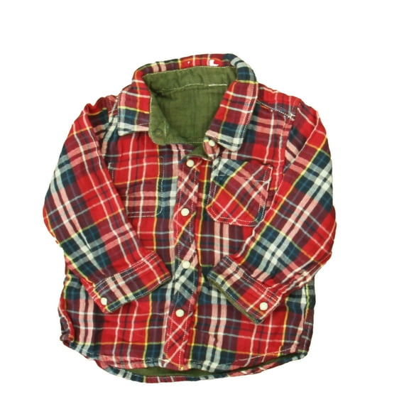 Pre-Owned Bitz Kids Boys Red | Blue Plaid Button Down Long Sleeve size: 2-3T (Good)