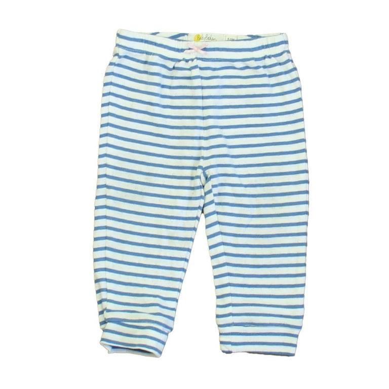 Pre-owned Boden Boys Blue Stripe Leggings size: 9-12 Months 