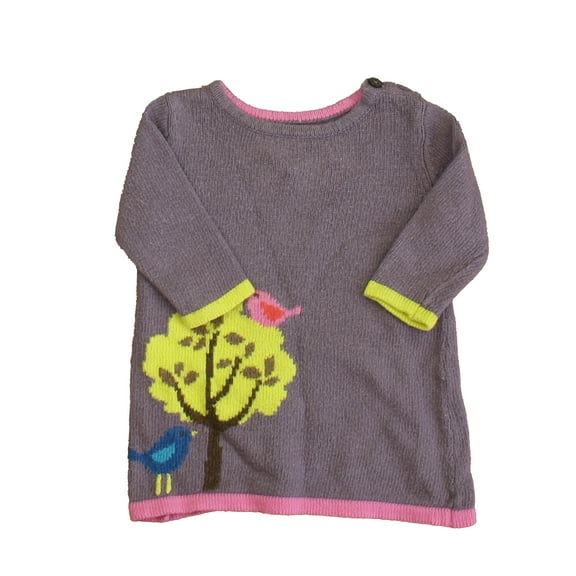 Pre-Owned Boden Girls Purple | Yellow Sweater Dress size: 3-6 Months (Fair)