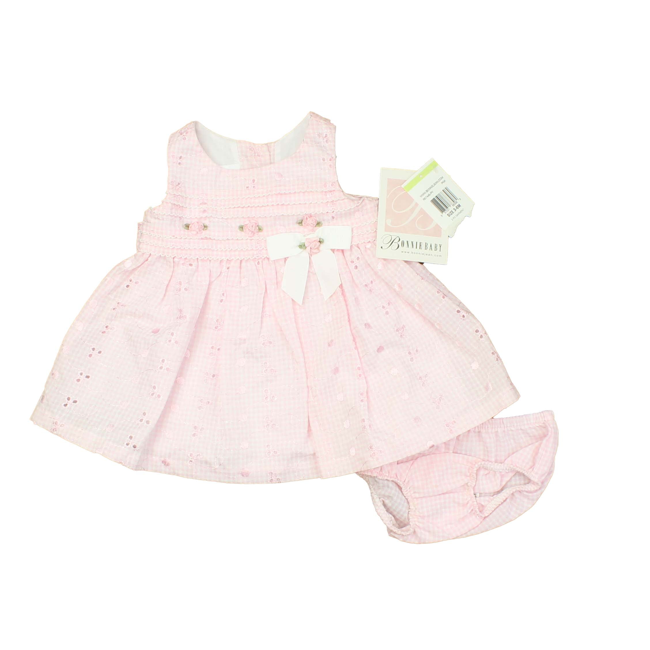 Pre Owned Bonnie Baby Girls Pink Dress size 3 6 Months New with Tags Walmart