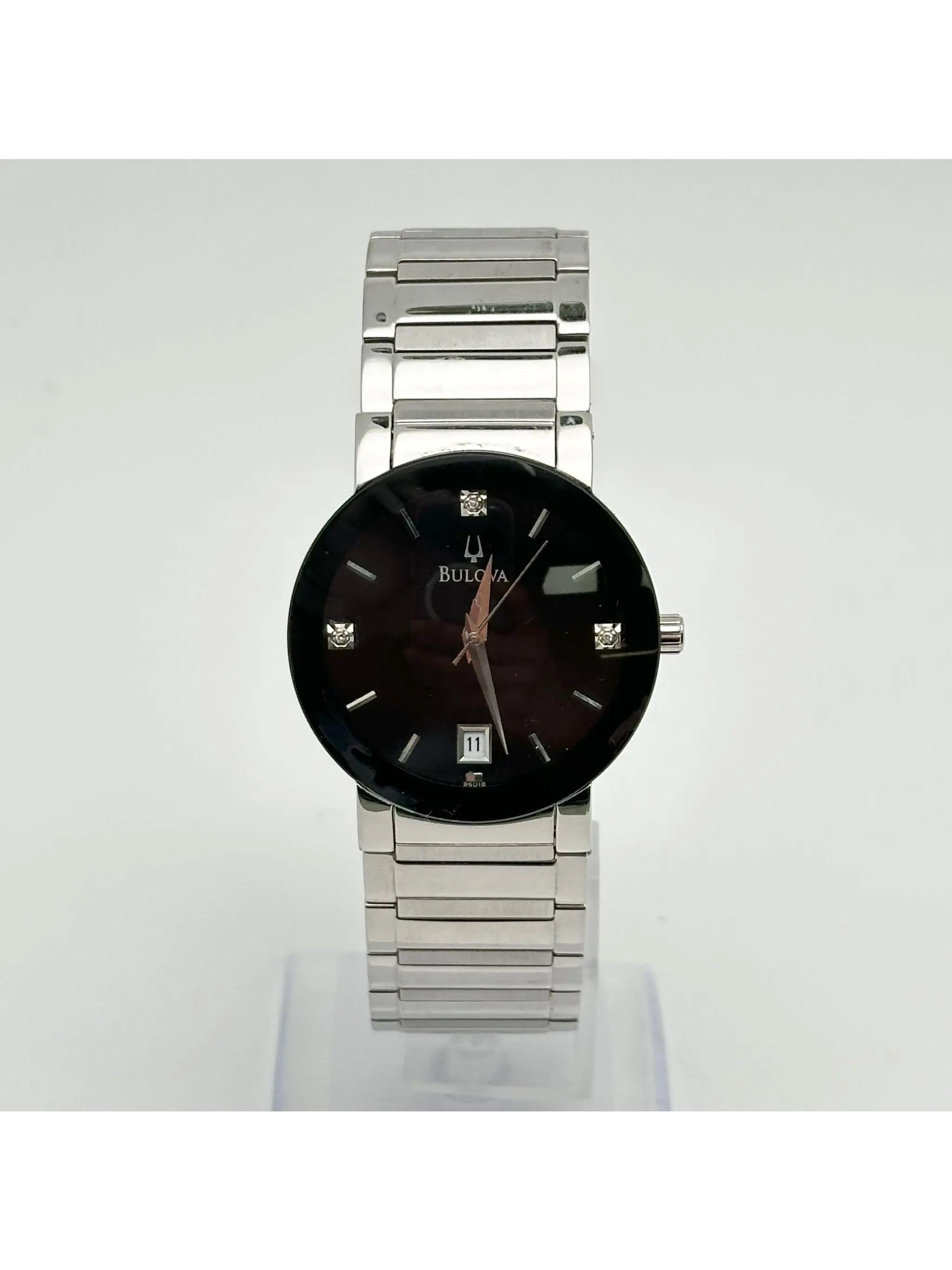 Pre-Owned Bulova 35mm Steel Diamond Dial Quartz Watch 96D18 