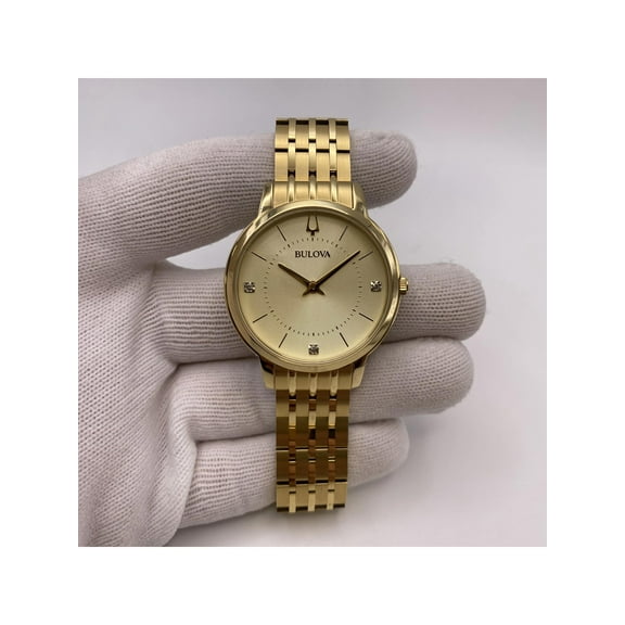 Pre-Owned Bulova Classic Diamond Accent Steel Lady Watch 97P123 (Good)