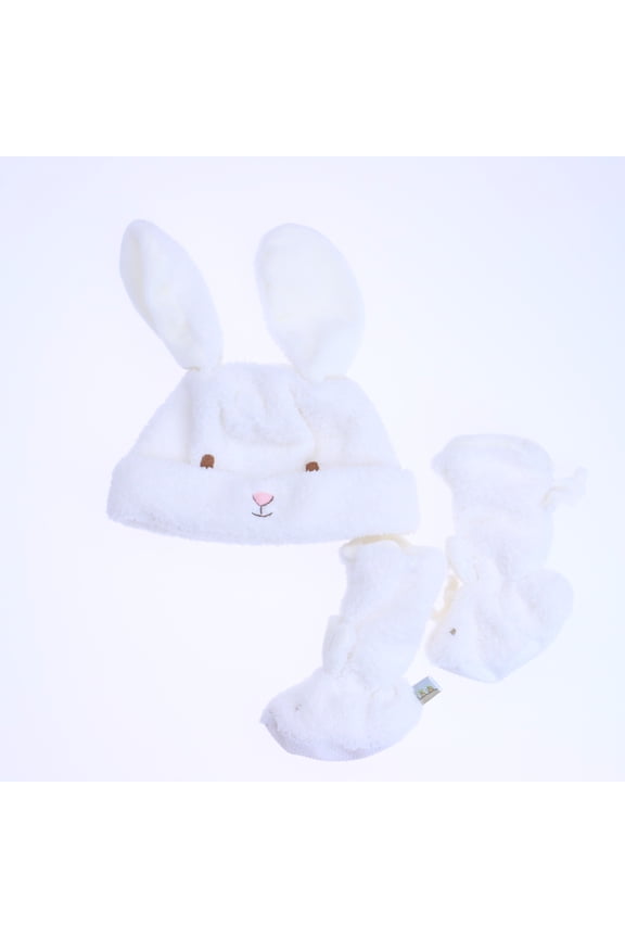 Pre-owned: Bunnies by the Bay Girls White Hat size: 6-12 Months (Fair)