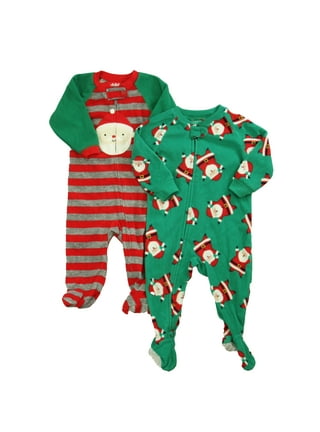 Simple Joys By Carters Boy Girl Toddler 2T Pajamas Green Christmas Santa  Milk