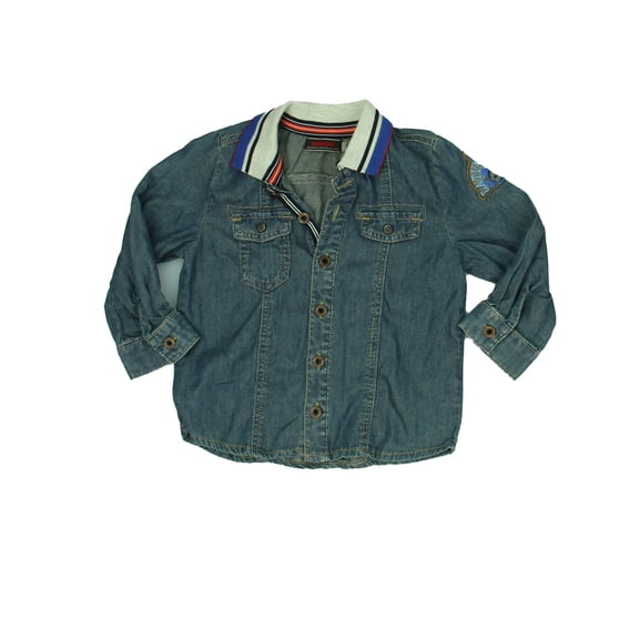Pre-owned: Catimini Boys Blue Button Down Long Sleeve size: 2T (Excellent)