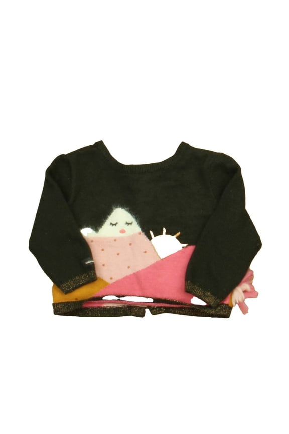 Pre-owned: Catimini Girls Brown | Pink Sweater size: 12 Months (Good)