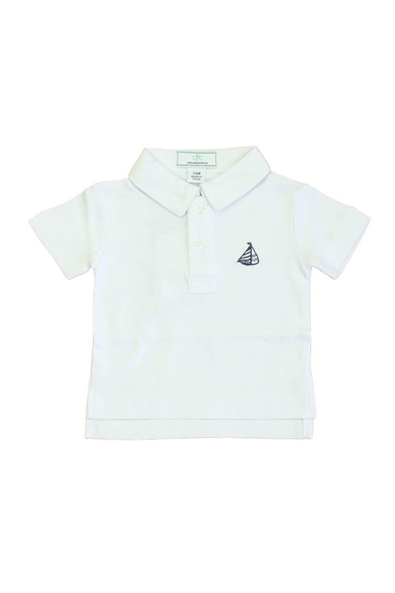 Pre-owned: Classic Prep Boys White Polo Shirt size: 0-6 Months (New with Tags)