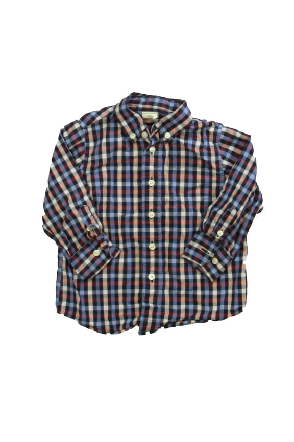 Pre-owned: Crewcuts Boys Blue | Red Plaid Button Down Long Sleeve size: 2T (Good)