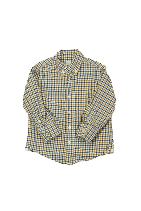 Pre-owned: Crewcuts Boys Brown | Blue | Checks Button Down Long Sleeve size: 2T (Excellent)