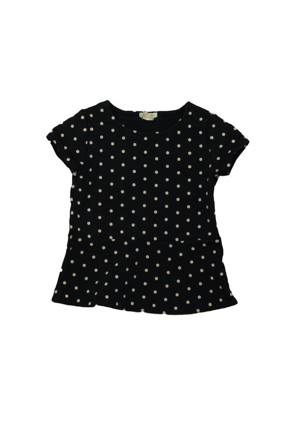Pre-owned: Crewcuts Boys Navy Polka Dots Short Sleeve Shirt size: 4-5T (Good)