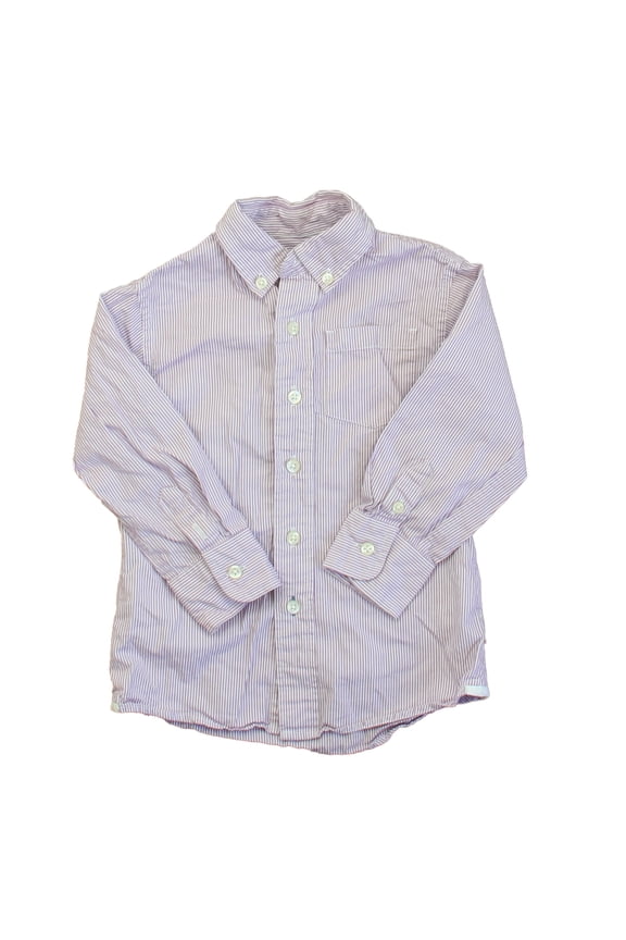Pre-owned: Crewcuts Boys Purple | White Button Down Long Sleeve size: 2T (Good)