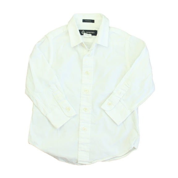 Pre-owned: Crewcuts Boys White Button Down Long Sleeve size: 2T (Good)