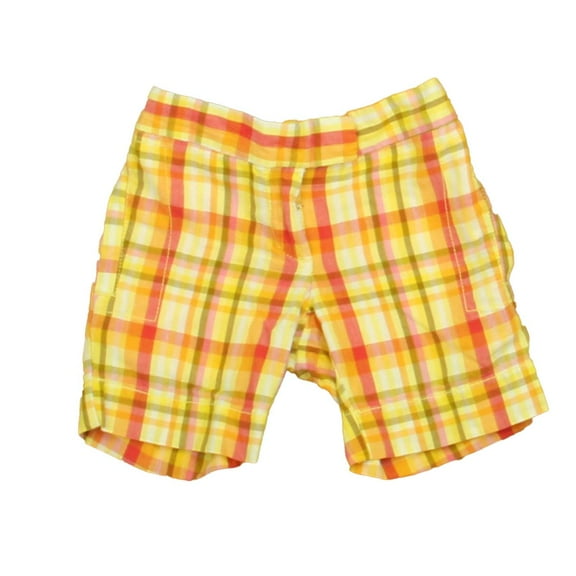 Pre-owned: Crewcuts Girls Pink | Yellow Plaid Shorts size: 3T (Good)