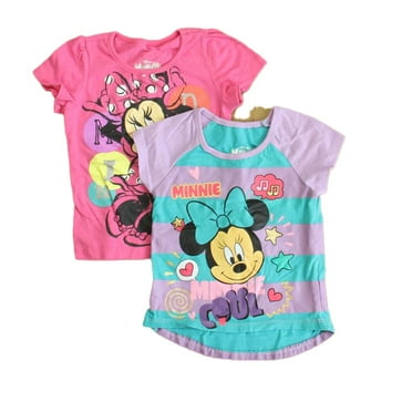 Pre-Owned Disney Girls Pink | Purple Minnie T-Shirt size: 2T (Good)