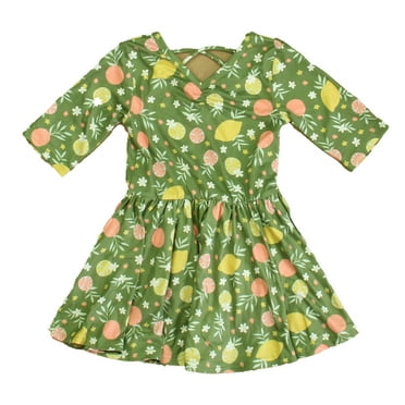 Pre-Owned Dot Dot Smile Girls Green Fruit Dress size: 12-24 Months (Good)