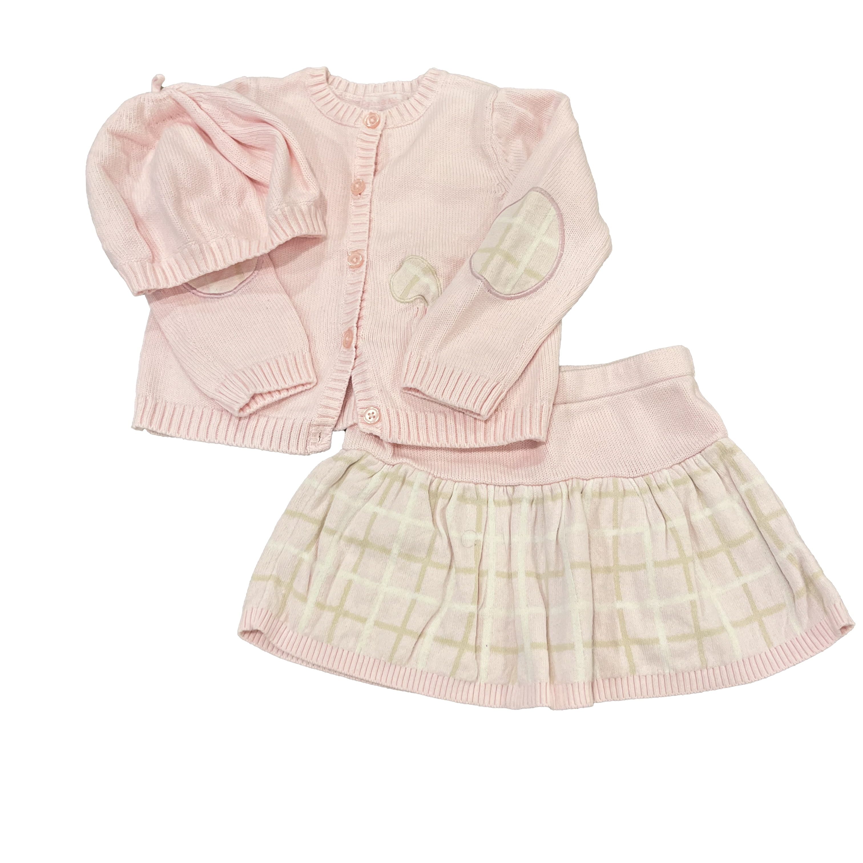 Pre-Owned Dylan Abby Girls Pink Plaid Apparel Sets size: 24