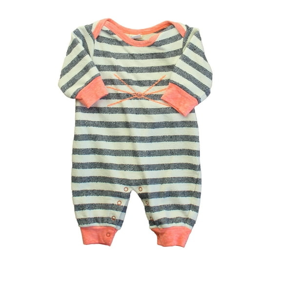 Pre-Owned Egg Boys Ivory | Black | Coral Long Sleeve Outfit size: 3 Months (Good)