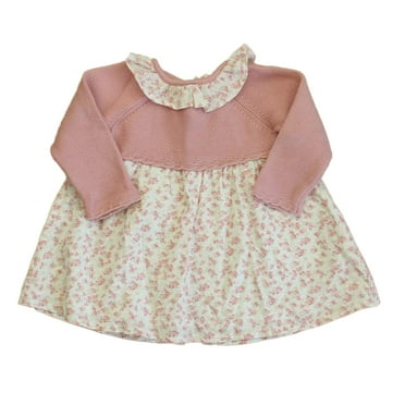 Pre-Owned Fagottino Girls Pink Floral Dress size: 6-9 Months (Good)
