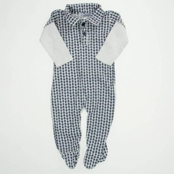 Pre-owned: Feather Baby Boys Blue | White Long Sleeve Outfit size: 3-6 Months (Excellent)