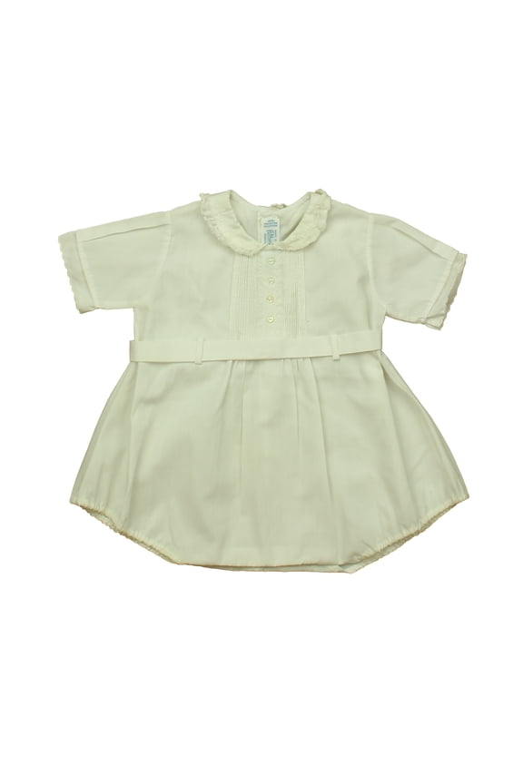 Pre-Owned Feltman Bros. Girls White Romper size: 3 Months (Good)
