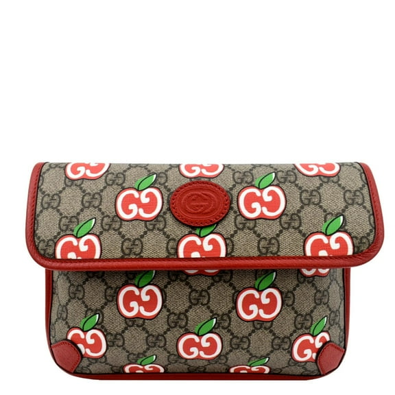 Pre-Owned GUCCI Apple Interlocking GG Supreme Canvas Belt Bag Multicolor 625233
