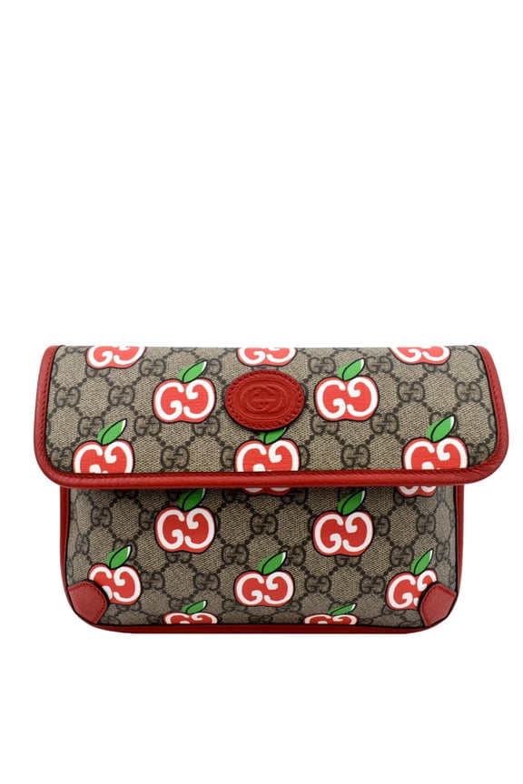 Pre-Owned GUCCI Apple Interlocking GG Supreme Canvas Belt Bag Multicolor 625233