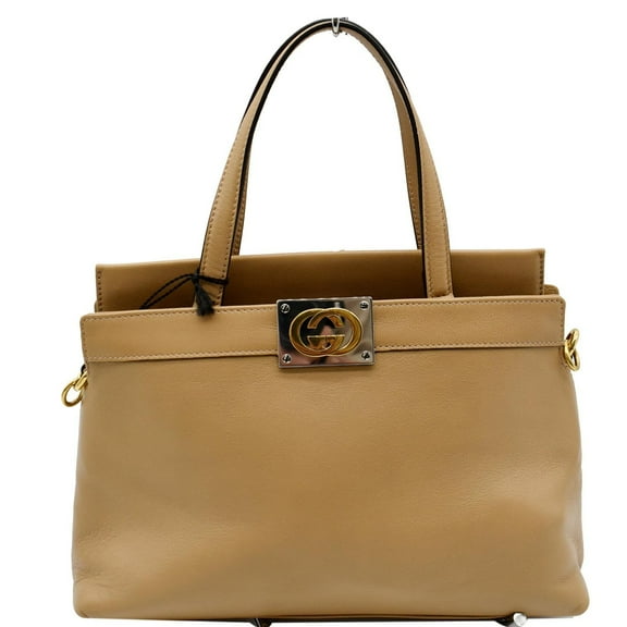 Pre-Owned GUCCI Matisse GG Leather Top Handle Shoulder Bag Beige 631663