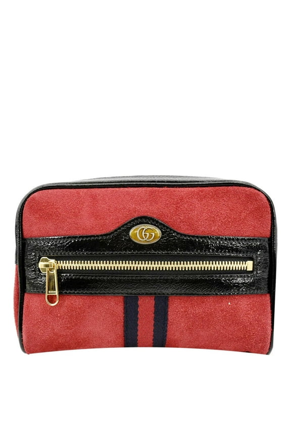 Pre-Owned GUCCI Ophidia Small Suede Belt Waist Bag Red 517076