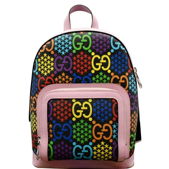 Pre-Owned GUCCI Psychedelic GG Supreme Monogram Canvas Backpack Bag Multicolor 601296