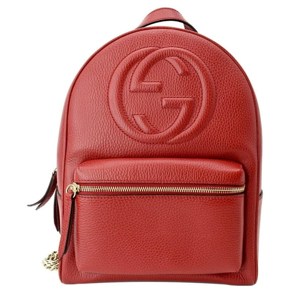 Pre-Owned GUCCI Soho Leather Chain Backpack Red 536192