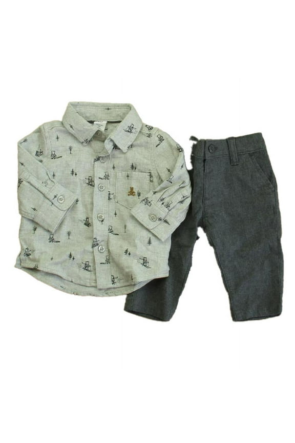 Pre-Owned Gap Boys Gray Cats Apparel Sets size: 3-6 Months (Good)