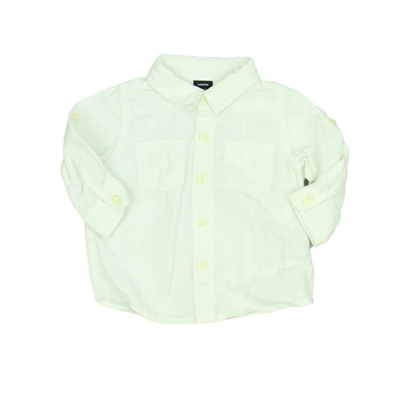 Pre-Owned Gap Boys White Button Down Long Sleeve size: 6-12 Months (Excellent)