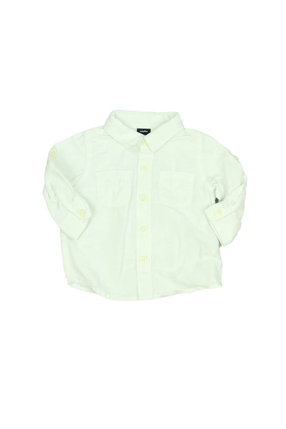 Pre-Owned Gap Boys White Button Down Long Sleeve size: 6-12 Months (Excellent)