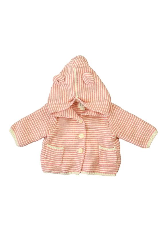 Pre-Owned Gap Girls Pink | White Cardigan size: 0-3 Months (Good)